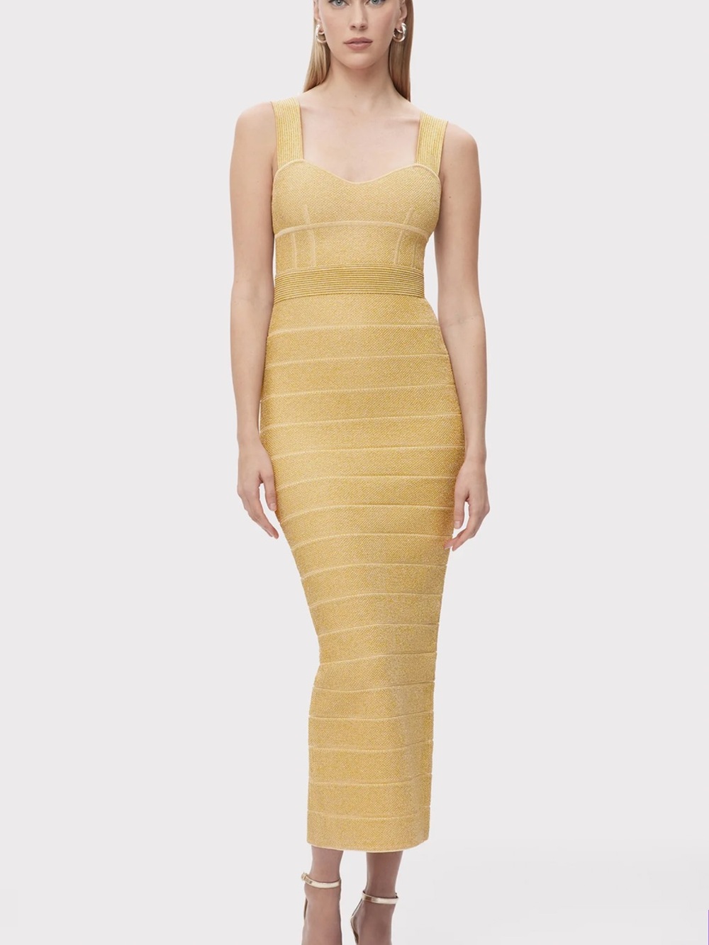 Herve Leger TEXTURED LUREX SWEETHEART GOWN - Picture 2 of 4